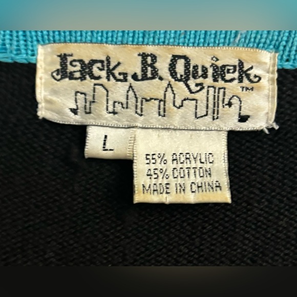 VTG Jack B Quick Beaded Button Up Cardigan Argyle Size Large.*MISSING BUTTON* - Picture 2 of 4